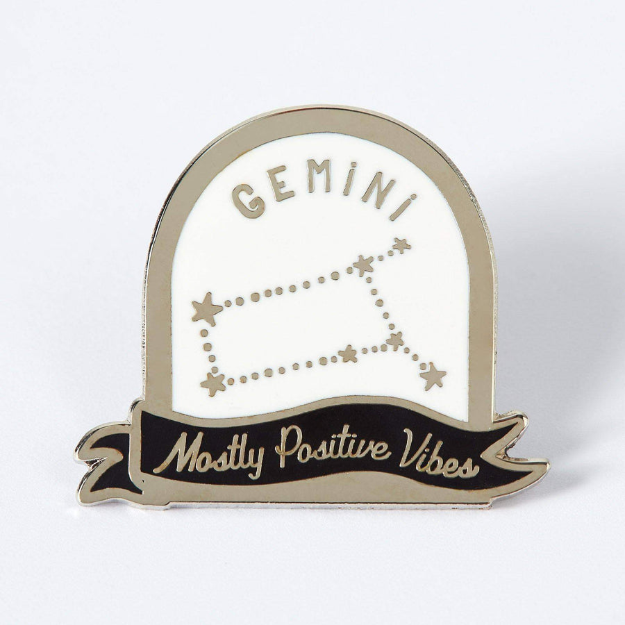 Punky Pins Gemini Black and White Starsign Enamel Pin