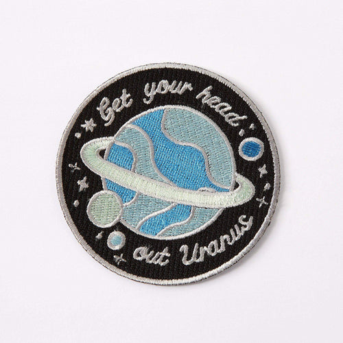 Punky Pins Get Your Head Out Uranus Embroidered Iron On Patch