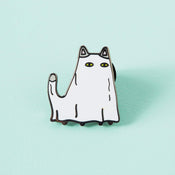 Punky Pins Ghost Cat Enamel Pin