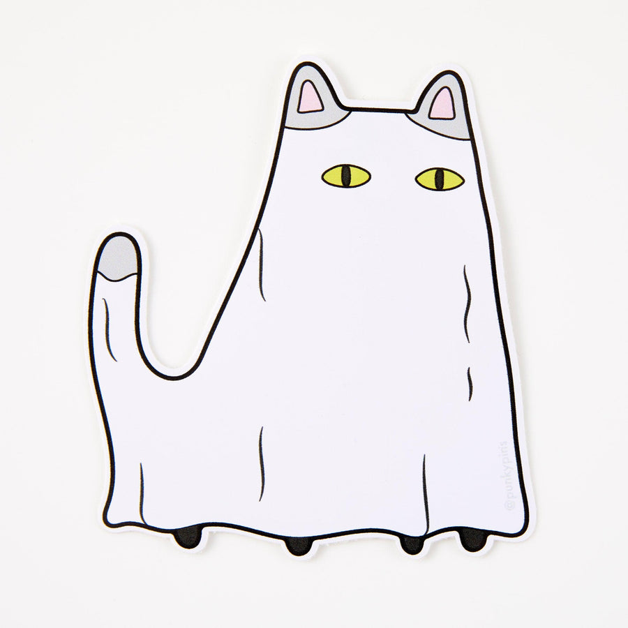 Punky Pins Ghost Cat Vinyl Sticker