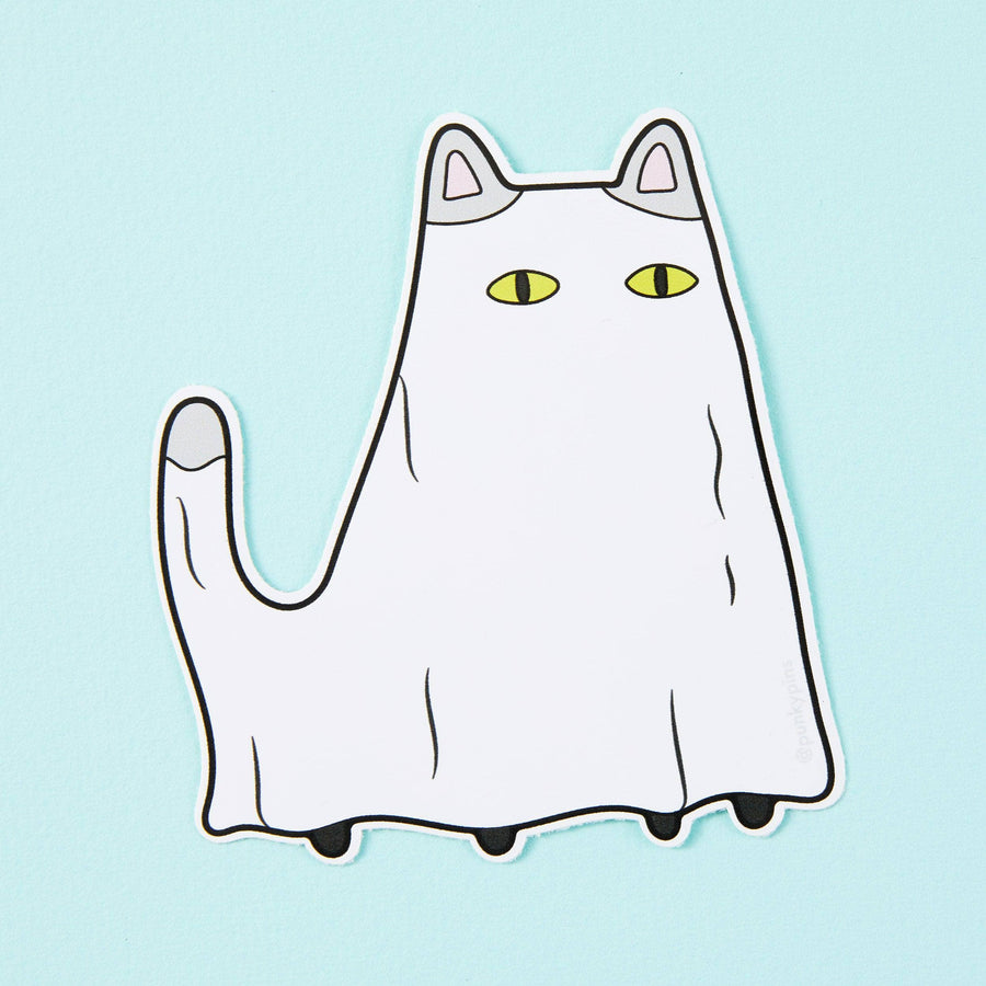 Punky Pins Ghost Cat Vinyl Sticker