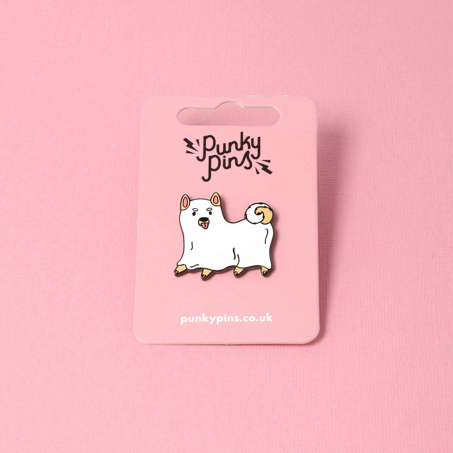 Punky Pins Ghost Dog Enamel Pin
