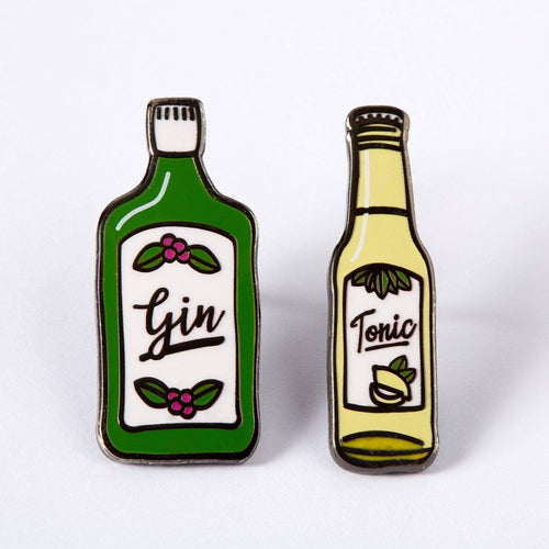 Punky Pins Gin and Tonic Enamel Pin Set