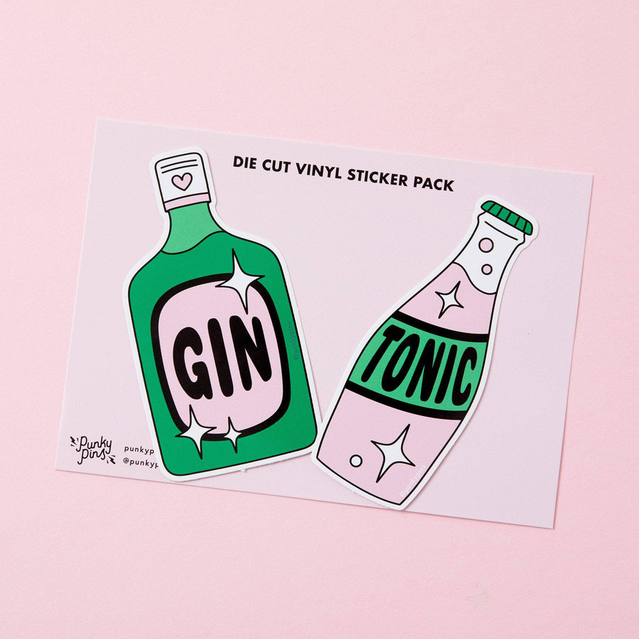 Punky Pins Gin & Tonic 2x Vinyl Sticker Pack