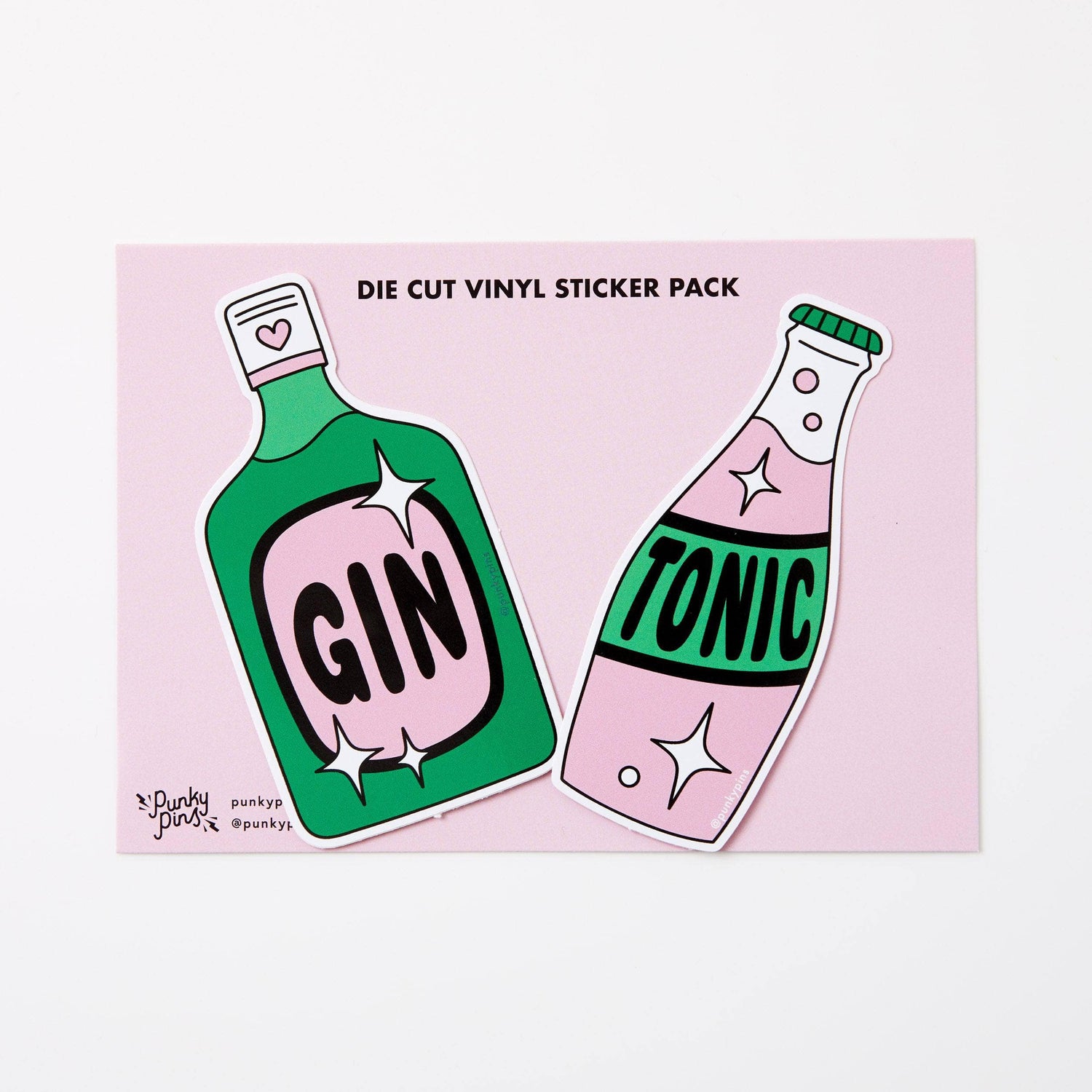 Punky Pins Gin & Tonic 2x Vinyl Sticker Pack