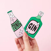 Punky Pins Gin & Tonic 2x Vinyl Sticker Pack