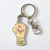 Punky Pins Girls Can Enamel Keyring