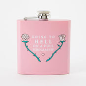 Punky Pins Going To Hell Hip Flask - Light Pink