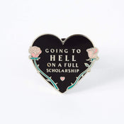 Punky Pins Going to Hell on a Full Scholarship Enamel Pin