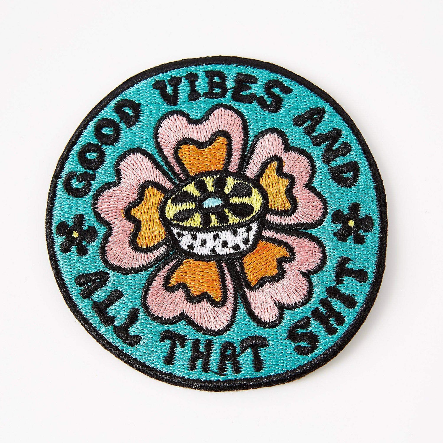 Punky Pins Good Vibes & All That Shit Embroidered Iron On Patch