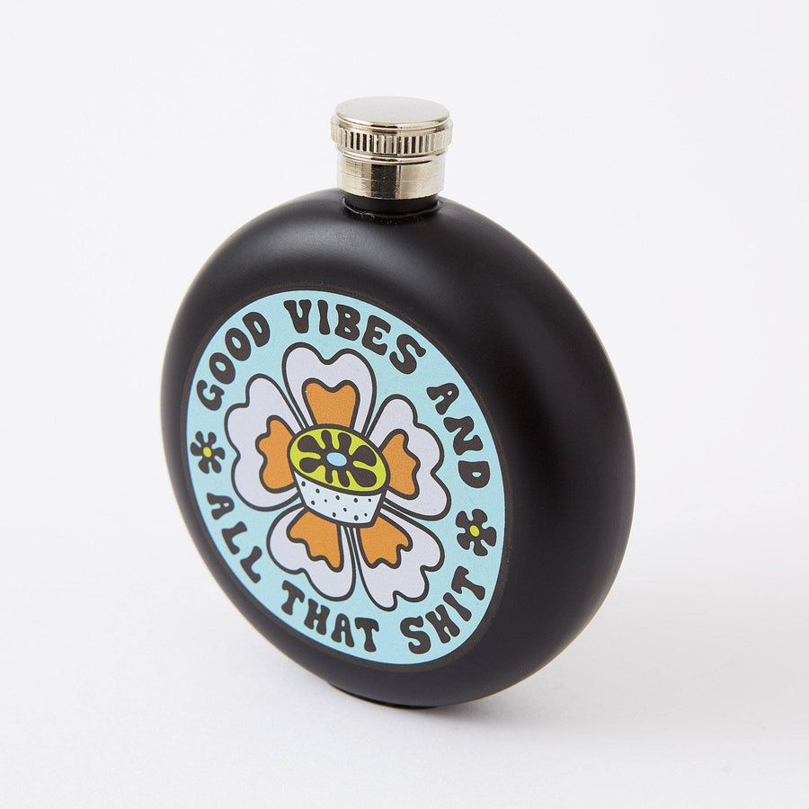 Punky Pins Good Vibes  & All That Shit Hip Flask