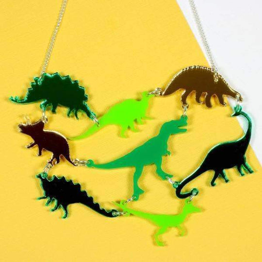 Green Dinosaur Gang Acrylic Necklace | Punky Pins – punkypins