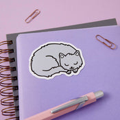 Punky Pins Grey Kitty Soft Vinyl Sticker