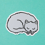 Punky Pins Grey Kitty Soft Vinyl Sticker