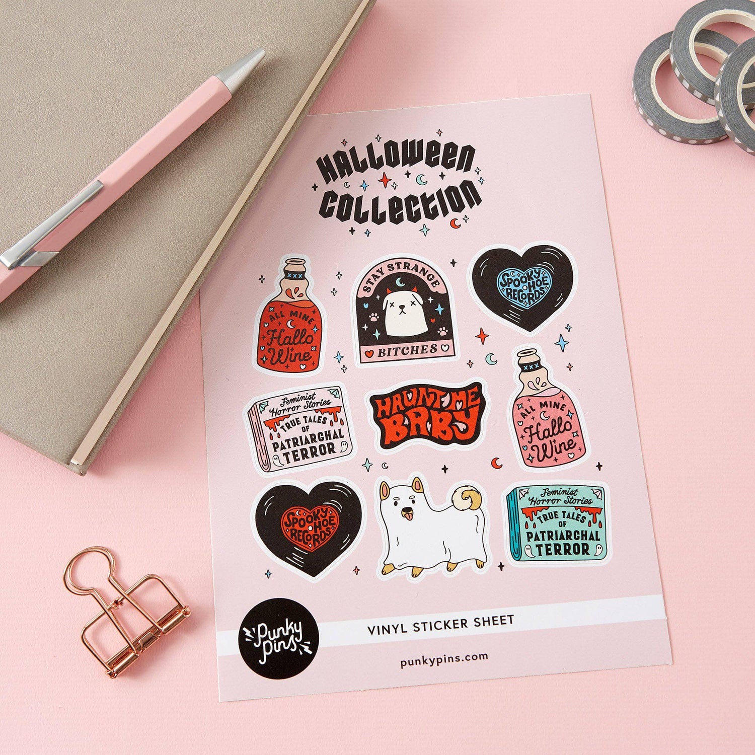 Punky Pins Halloween A5 Vinyl Sticker Sheet