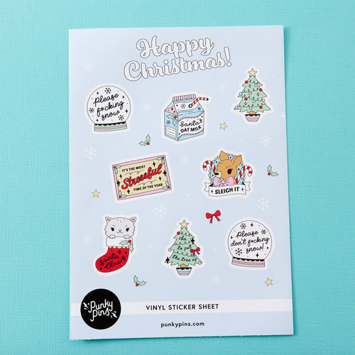 Happy Christmas A5 Vinyl Sticker Sheet