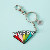 Happy Enamel Keyring