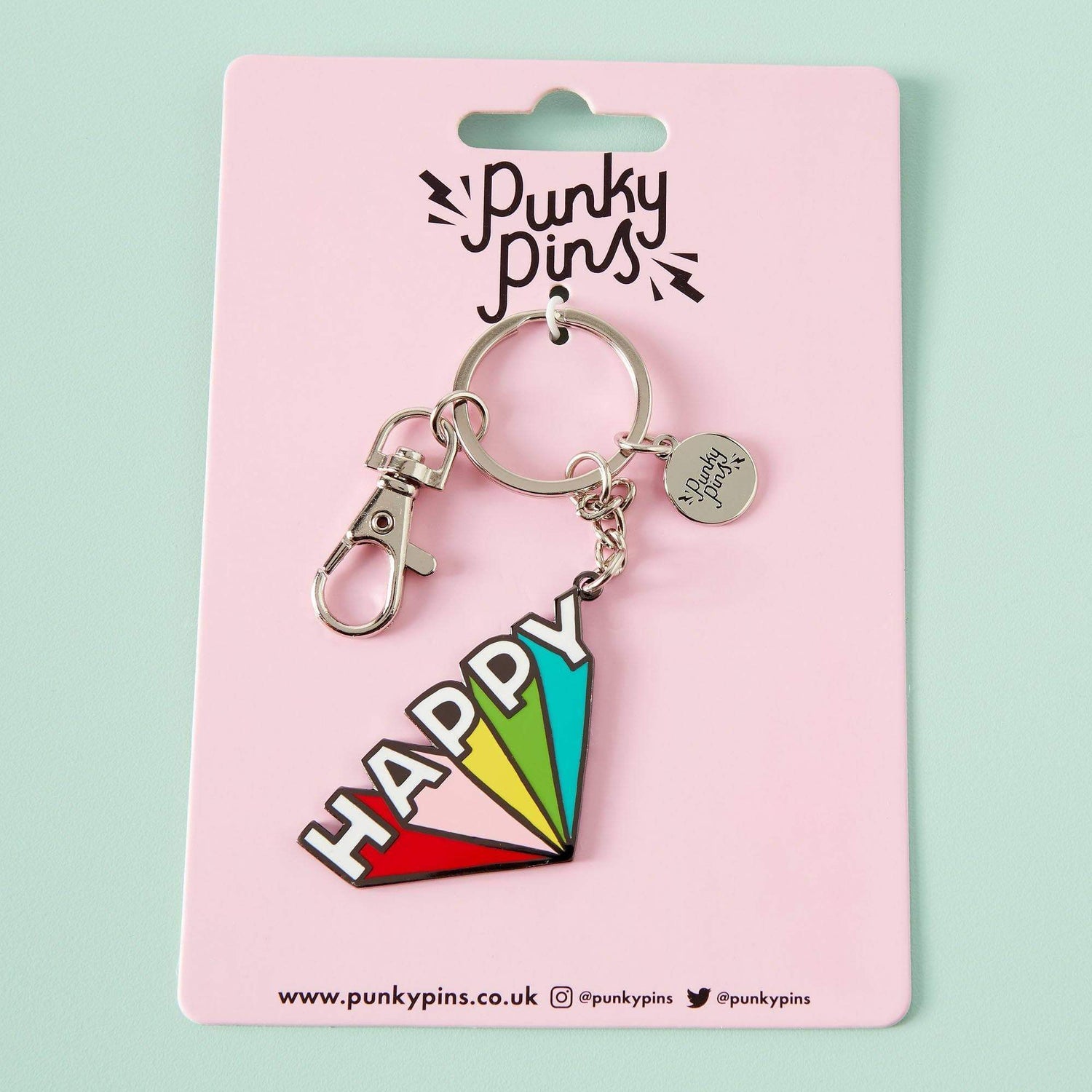 Happy Enamel Keyring