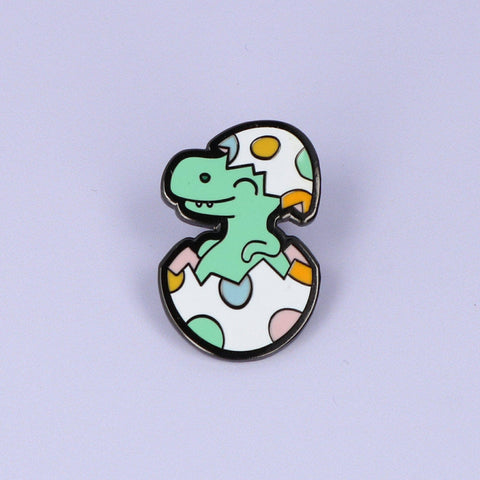 Punky Pins Happy Little Dinosaur in Egg Enamel Pin