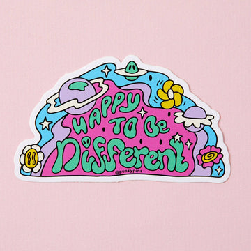 Punky Pins Happy To Be Different Vinyl Sticker