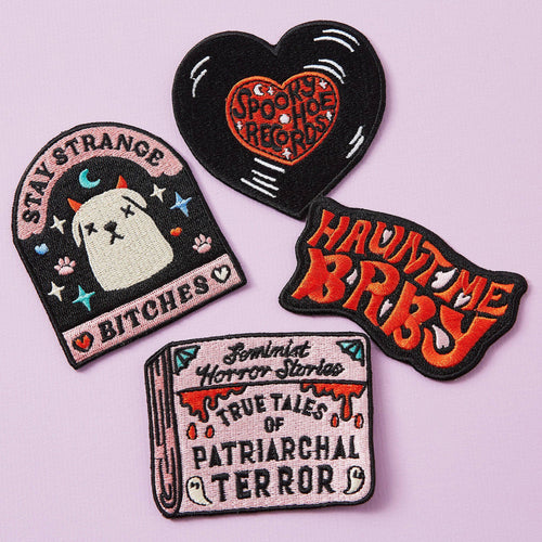 Punky Pins Haunt Me Baby Iron on Patch