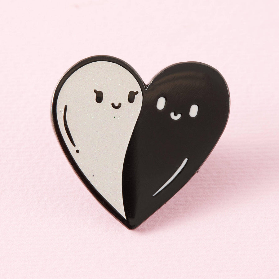 Punky Pins Heart Ghosts Grey Enamel Pin - Limited Edition