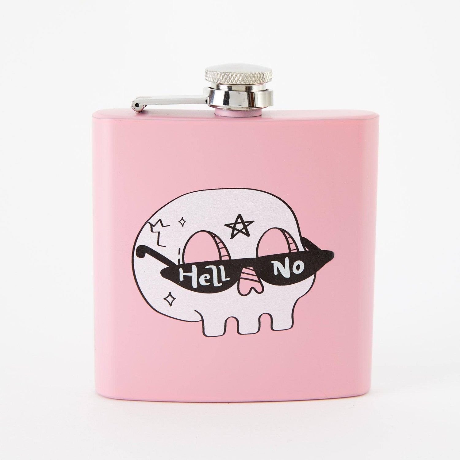 Punky Pins Hell No Hip Flask - Light Pink