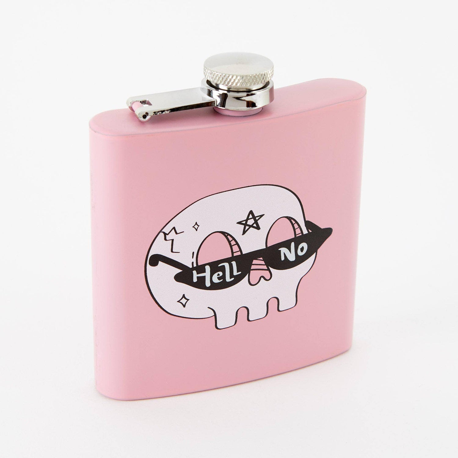 Punky Pins Hell No Hip Flask - Light Pink