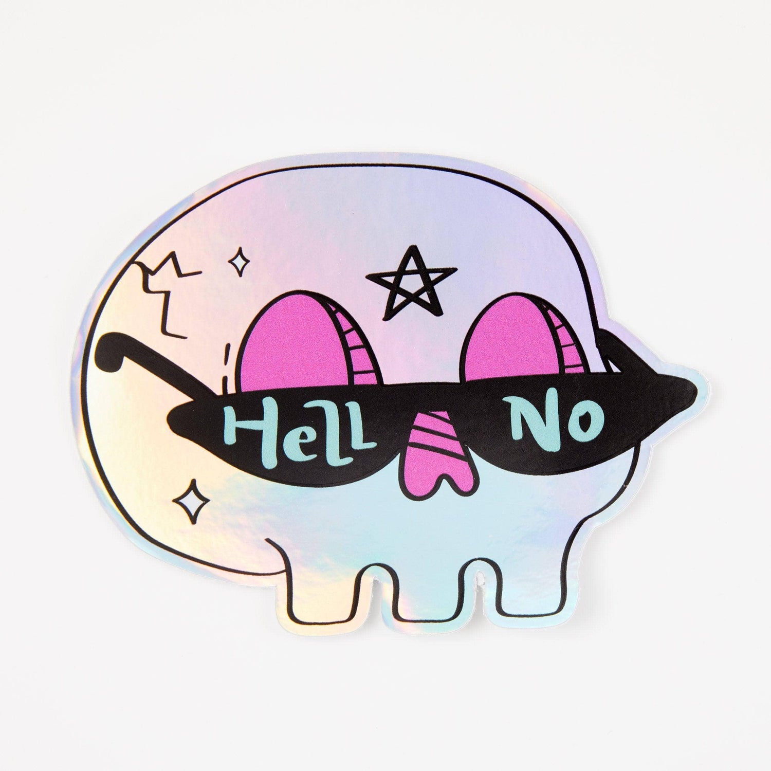 Punky Pins Hell No Holographic Sticker