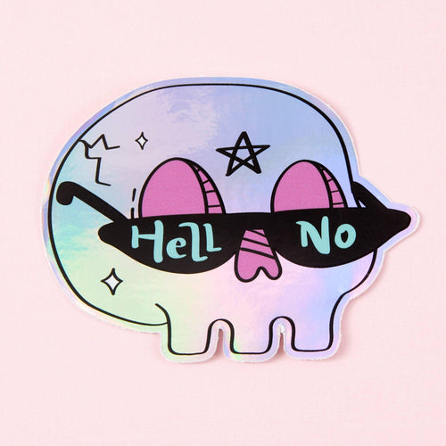 Punky Pins Hell No Holographic Sticker