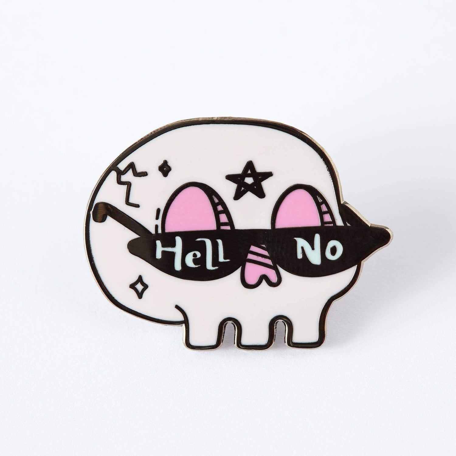 Hell No Skull Enamel Pin