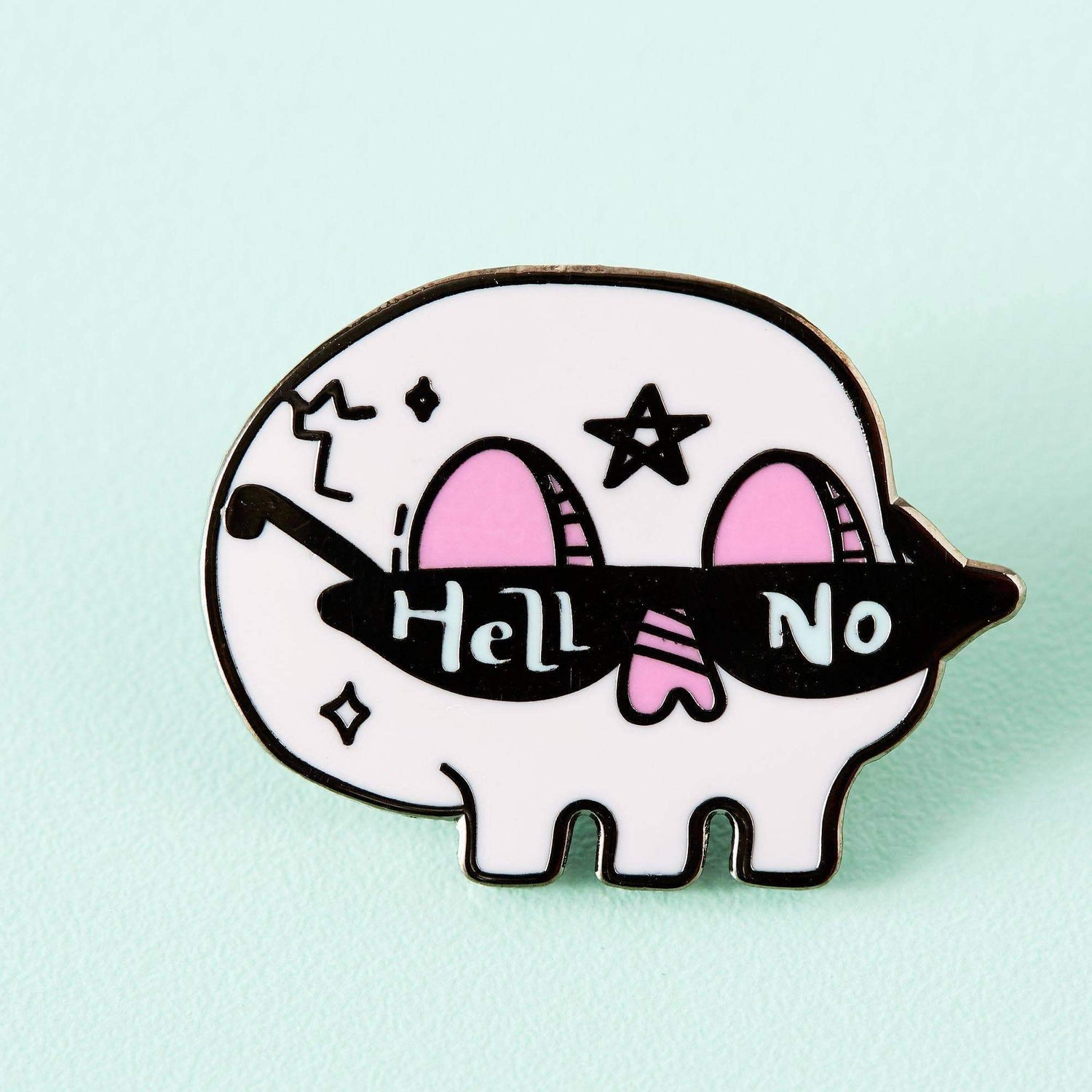 Hell No Skull Enamel Pin