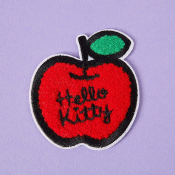 Hello Kitty Chenille Apple Embroidered Iron On Patch