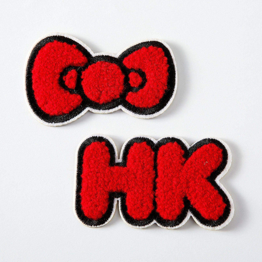 Hello Kitty Chenille Embroidered Iron On Patch Set