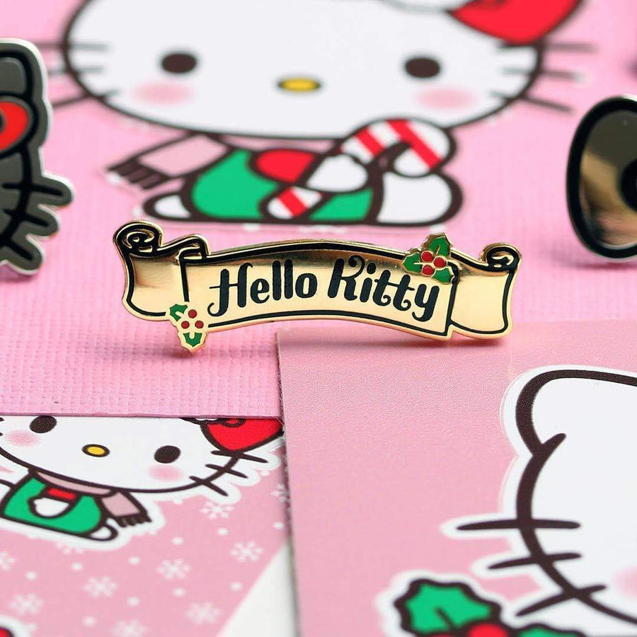 Hello Kitty Christmas Banner Enamel Pin