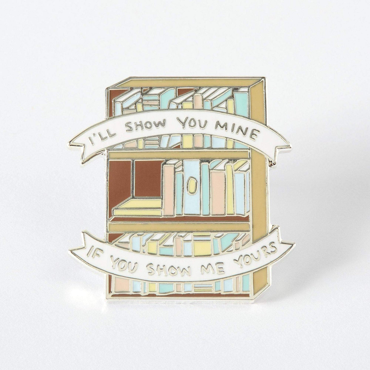 Punky Pins I'll Show You Mine, If You Show Me Yours Bookcase Enamel Pin