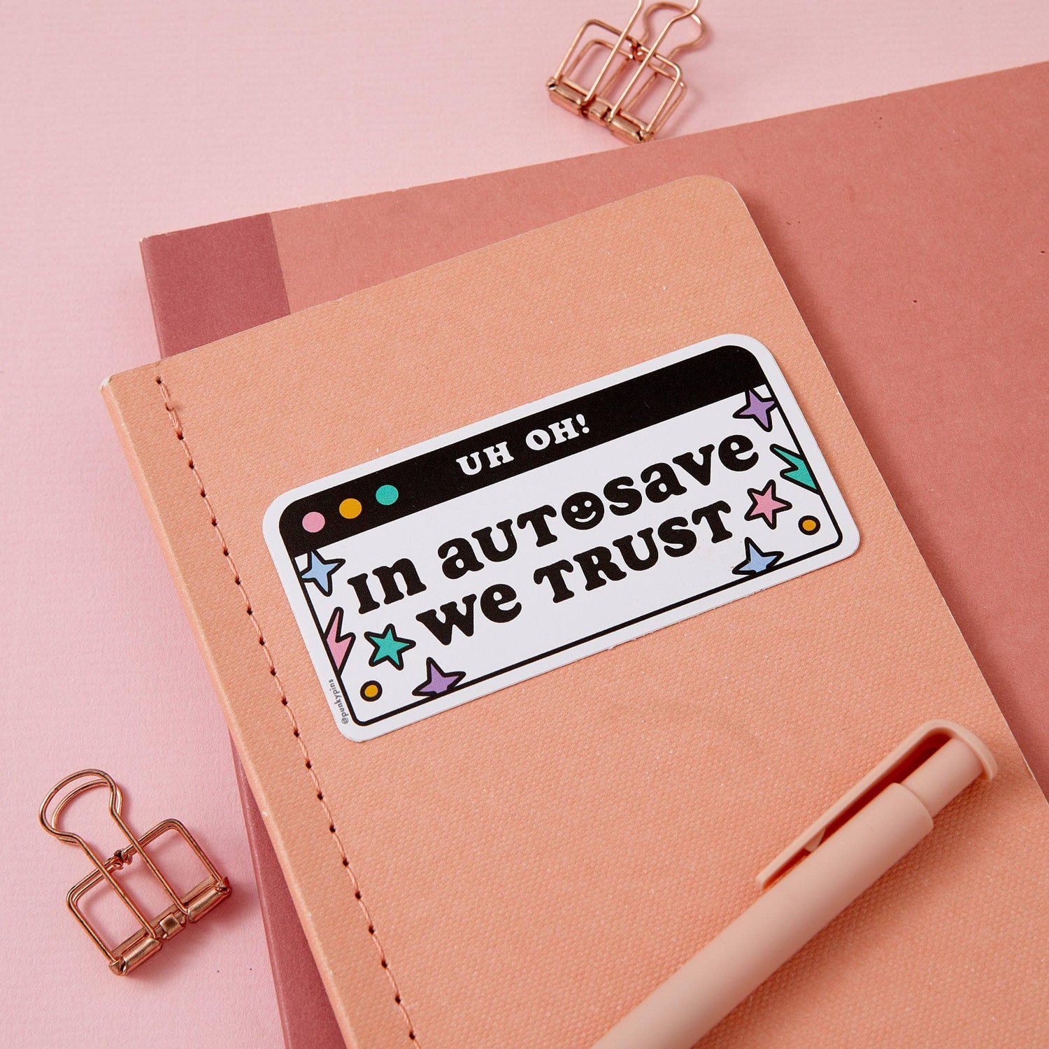 Punky Pins In Autosave We Trust Vinyl Sticker