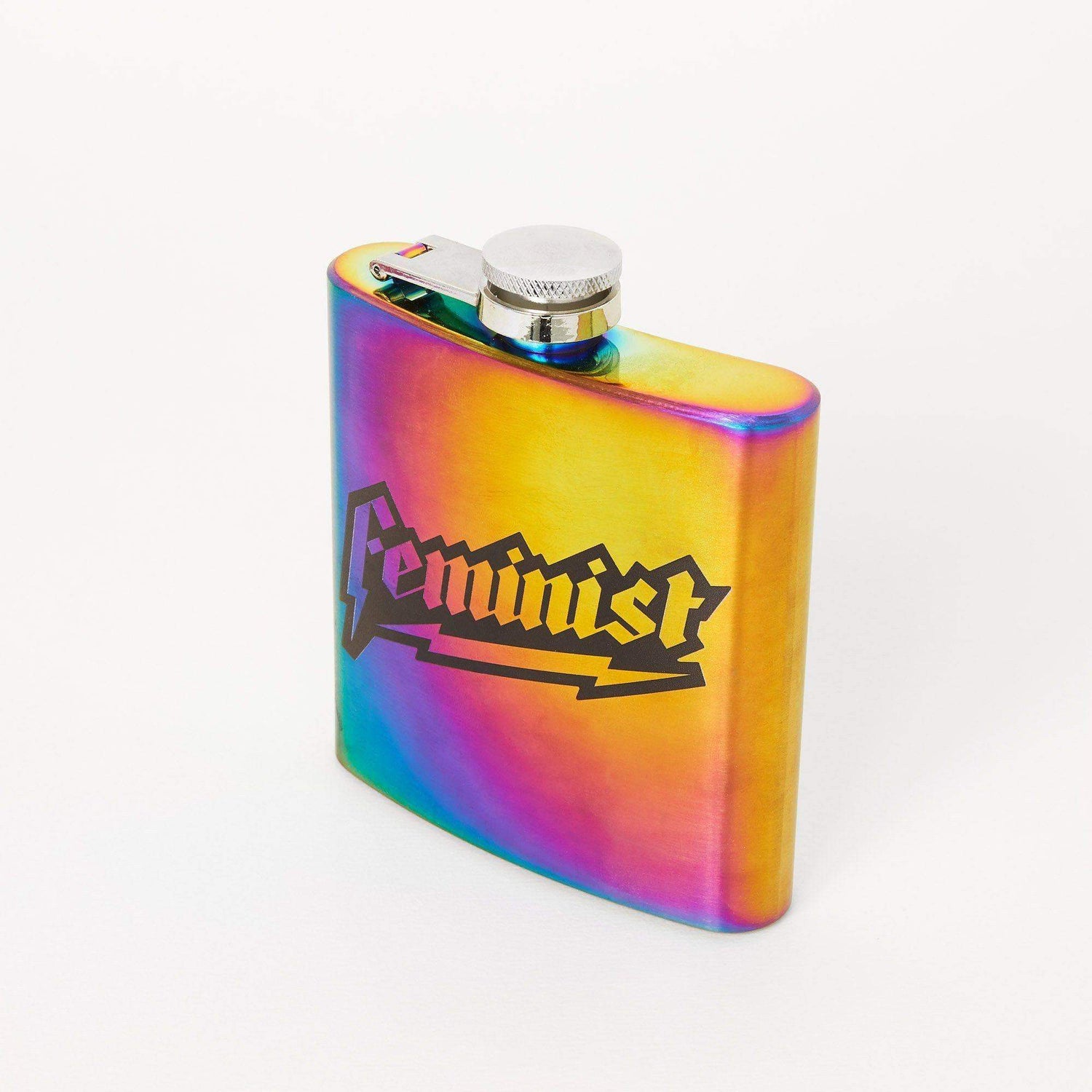 Punky Pins Iridescent Feminist Hip Flask