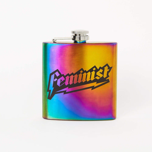 Punky Pins Iridescent Feminist Hip Flask