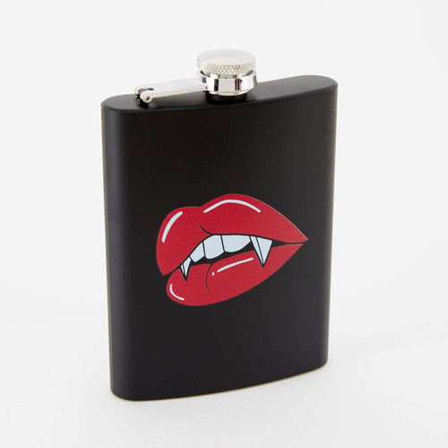 Punky Pins Juicy Fangs Hip Flask - Tall Black