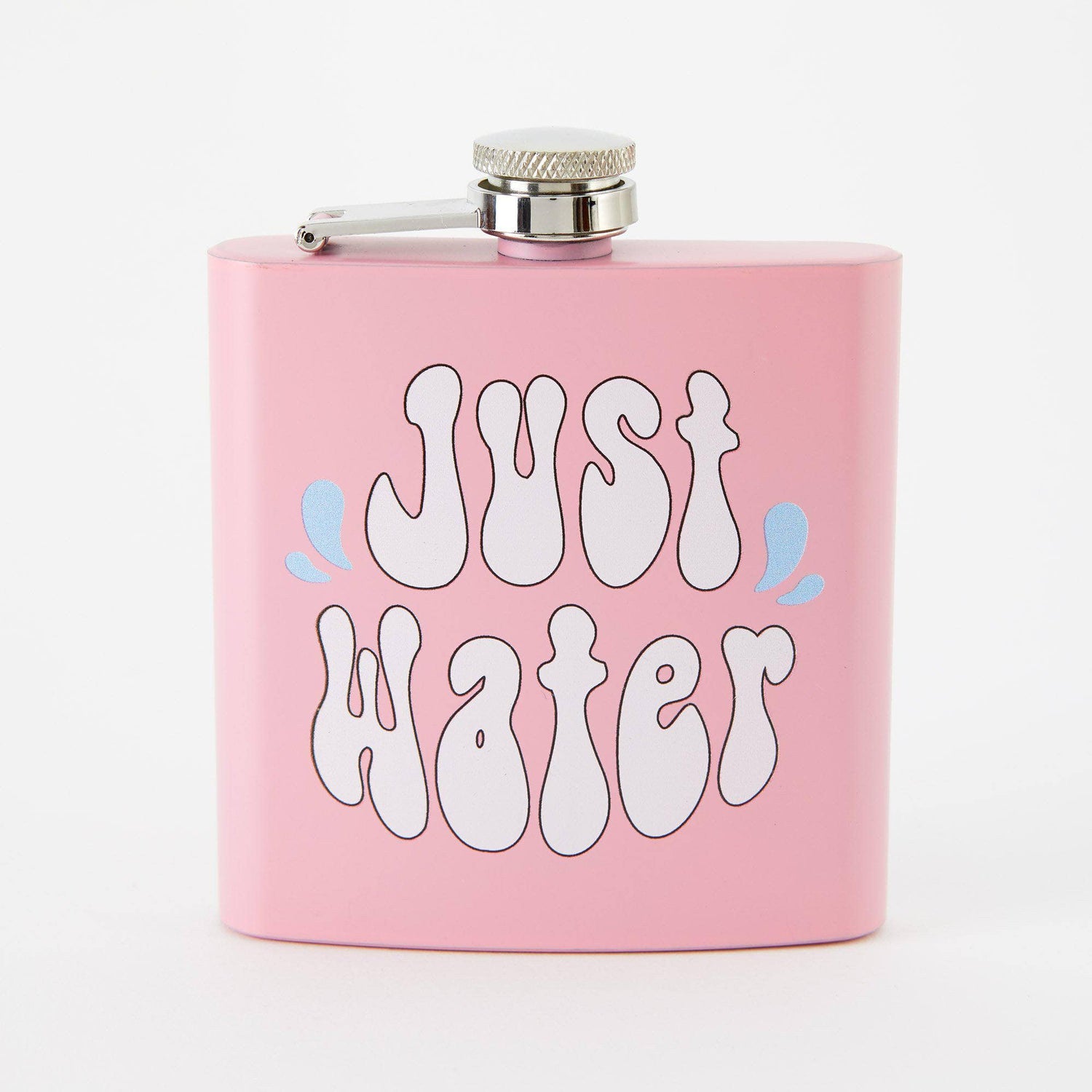 Punky Pins Just Water Hip Flask - Light Pink