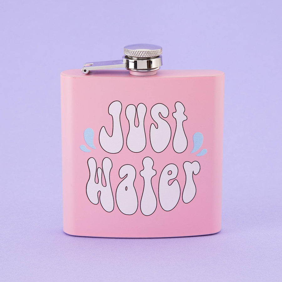 Punky Pins Just Water Hip Flask - Light Pink