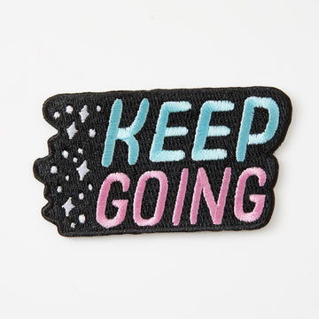 Punky Pins Keep Going Embroidered Iron On Patch