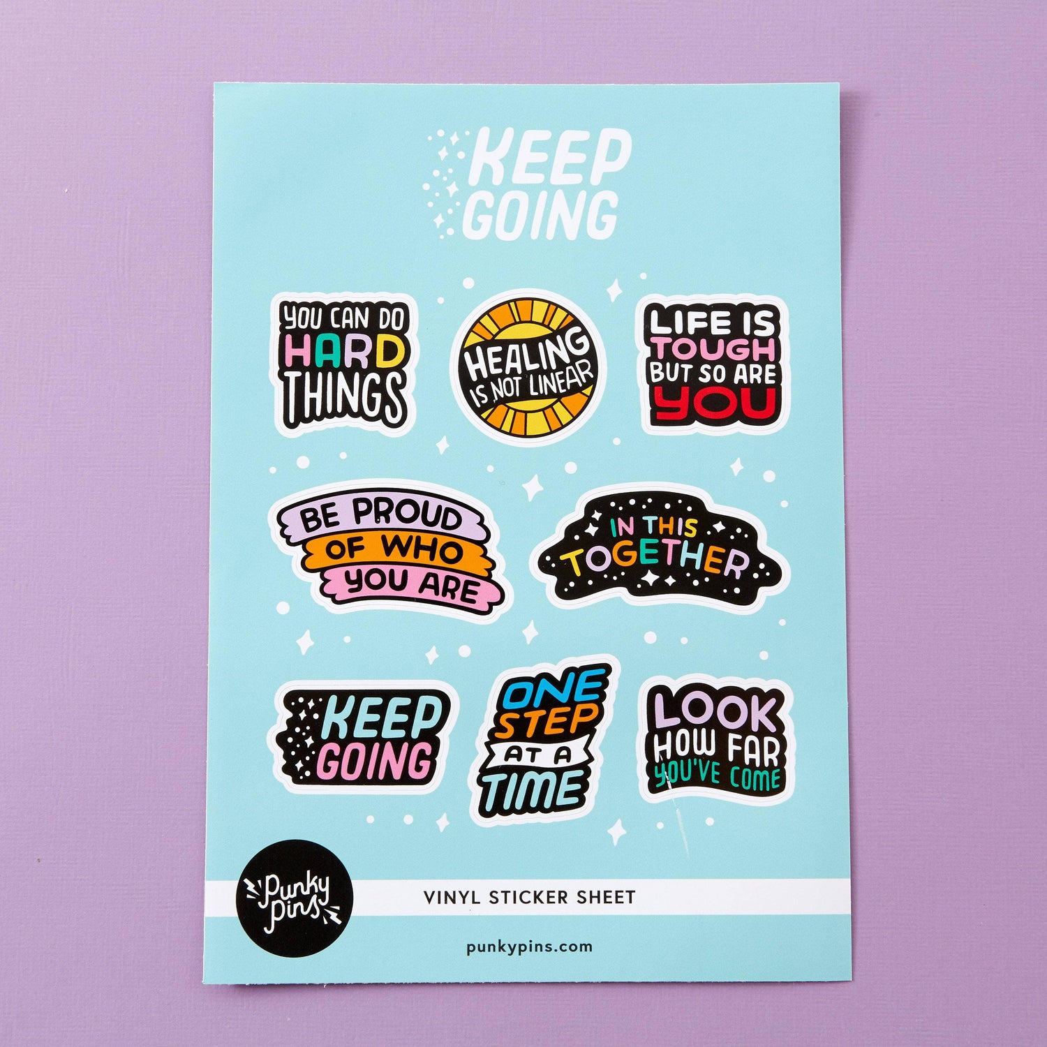 Punky Pins Keep Going Sticker Sheet A5