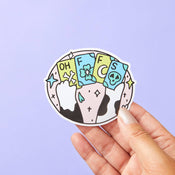 Punky Pins Kitty Poker Vinyl Sticker