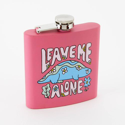 Leave Me Alone Hip Flask - Square Pink