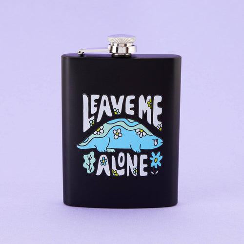 Leave Me Alone Hip Flask - Tall Black