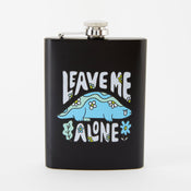 Punky Pins Leave Me Alone Hip Flask - Tall Black