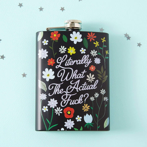 Literally What The Actual Fuck Hip Flask - Black