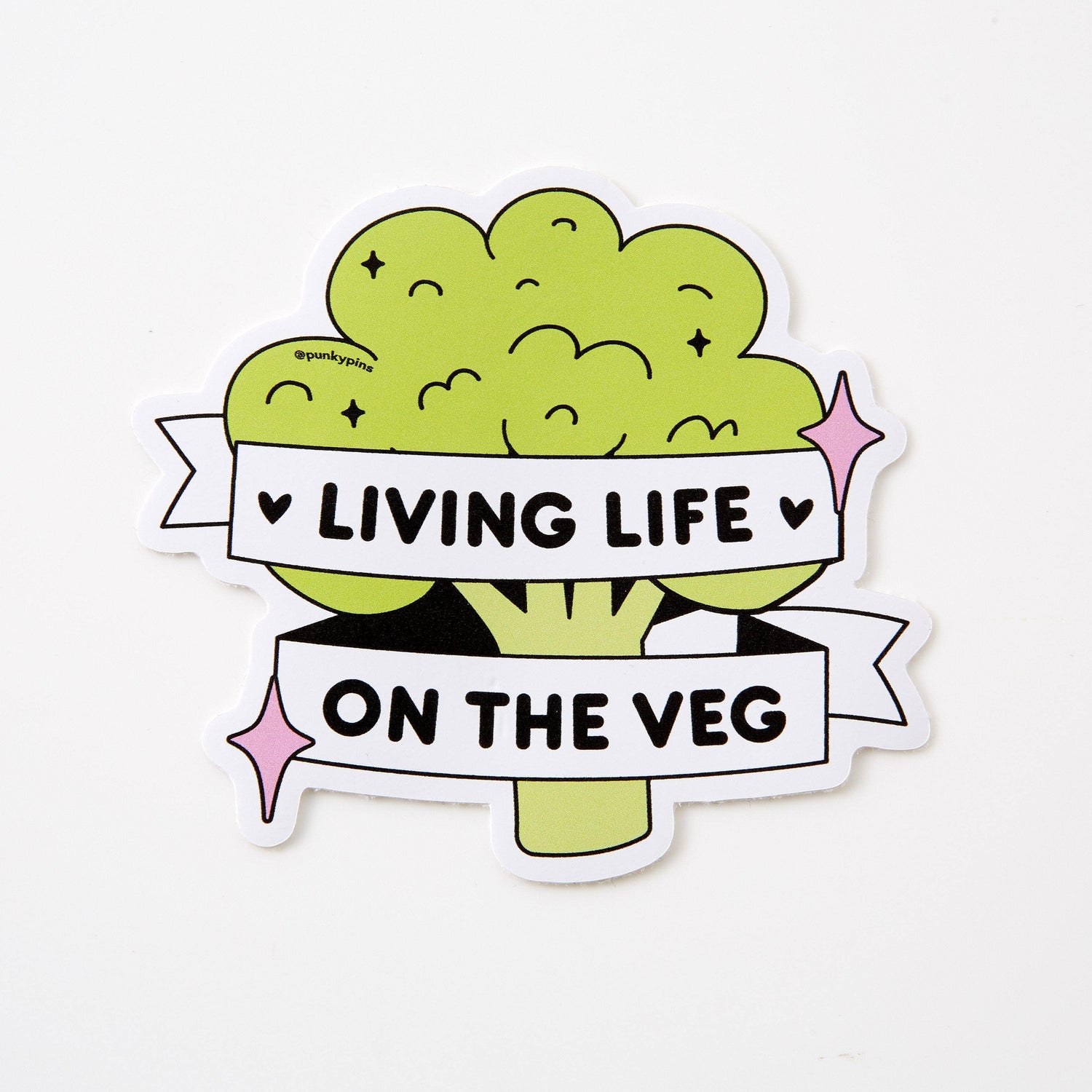 Punky Pins Living Life on the Veg Vinyl Sticker